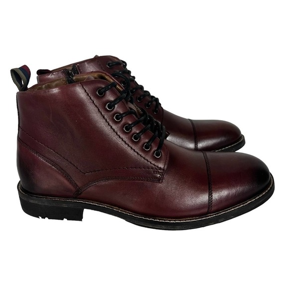 THOMAS & VINE BARTON CAP TOE ANKLE BOOTS IN OXBLOOD NWOT MEN'S SIZE 8 - Picture 7 of 13